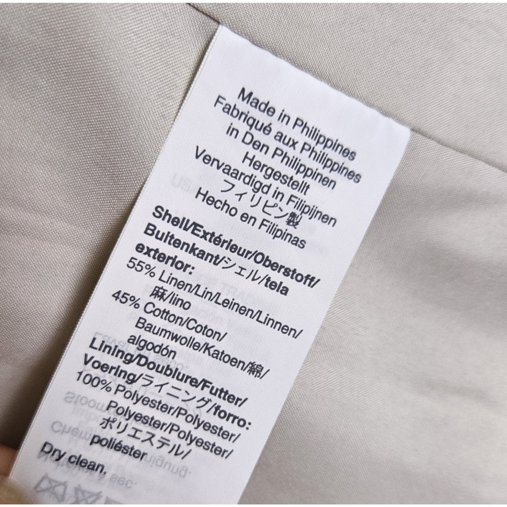 J.Crew Linen Cotton Holland Blazer Womens 4 Crosshatch Beige Career Jacket AL221 - Picture 14 of 16